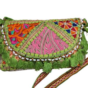 bandolera india - verde claro