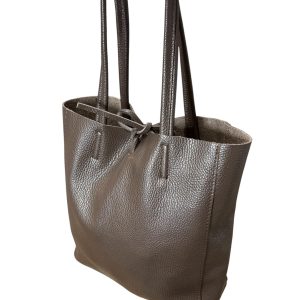 Bolso piel mediano marrón topo